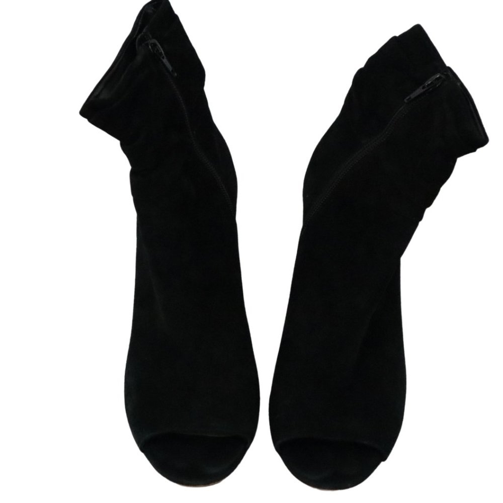 Black Peep Toe Ankle Boots